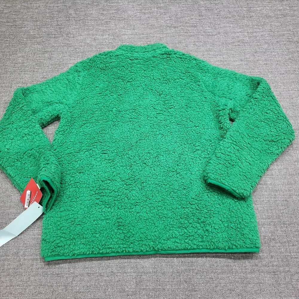 Wondershop Kids Faux Shearling Half Zip Up Pajama Pullover Green Size X-Large 14